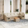 Miniatyrbillede 11 af 11: vidaXL sofasæt til haven 8 dele med hynder polyrattan beige