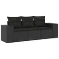 Miniatyrbillede 1 af 10: vidaXL sofasæt til haven 3 dele med hynder polyrattan sort