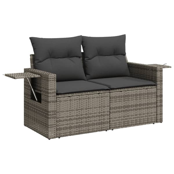 vidaXL sofasæt 5 dele med hynder polyrattan grå