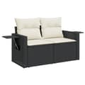 Miniatyrbillede 4 af 11: vidaXL sofasæt til haven 5 dele med hynder polyrattan sort