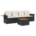 Miniatyrbillede 1 af 11: vidaXL sofasæt til haven 5 dele med hynder polyrattan sort