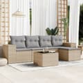 Miniatyrbillede 1 af 11: vidaXL sofasæt til haven 6 dele med hynder polyrattan beige
