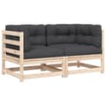 Miniatyrbillede 1 af 11: vidaXL hjørnemoduler til havesofa 2 stk. med hynder massivt fyrretræ