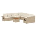 Miniatyrbillede 1 af 11: vidaXL sofasæt til haven 11 dele med hynder polyrattan beige