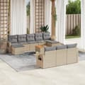 Miniatyrbillede 2 af 11: vidaXL sofasæt til haven 11 dele med hynder polyrattan beige
