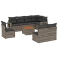 Miniatyrbillede 1 af 11: vidaXL sofasæt til haven 9 dele med hynder polyrattan grå
