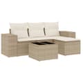 Miniatyrbillede 2 af 11: vidaXL sofasæt til haven 5 dele med hynder polyrattan beige