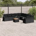 Miniatyrbillede 2 af 11: vidaXL sofasæt til haven 11 dele med hynder polyrattan sort