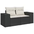 Miniatyrbillede 4 af 11: vidaXL sofasæt til haven 6 dele med hynder polyrattan sort