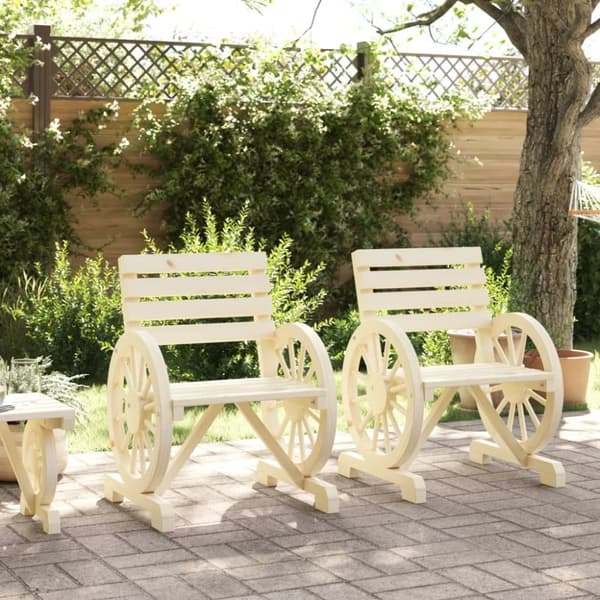 vidaXL Hagestoler 2 stk 58x58x78,5 cm heltre gran