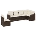 Miniatyrbillede 3 af 4: vidaXL sofasæt til haven 6 dele med hynder polyrattan brun