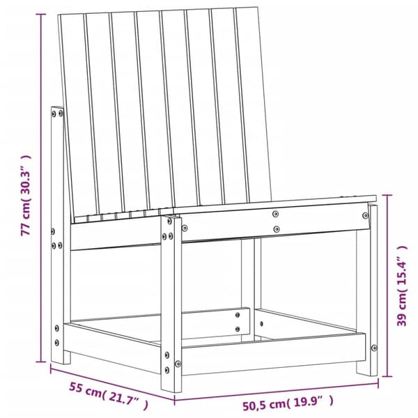 vidaXL Hagestol voksbrun 50,5x55x77 cm heltre furu