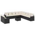 Miniatyrbillede 1 af 3: vidaXL sofasæt til haven 12 dele med hynder polyrattan sort