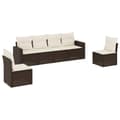 Miniatyrbillede 1 af 4: vidaXL sofasæt til haven 6 dele med hynder polyrattan brun