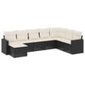 Miniatyrbillede 1 af 3: vidaXL sofasæt til haven 8 dele med hynder polyrattan sort