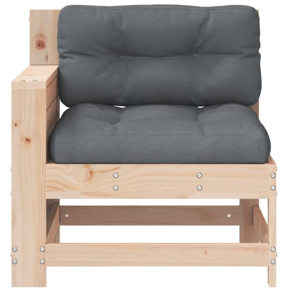 vidaXL Hagesofa med armlene og pute heltre furu