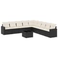 Miniatyrbillede 1 af 3: vidaXL sofasæt til haven 10 dele med hynder polyrattan sort
