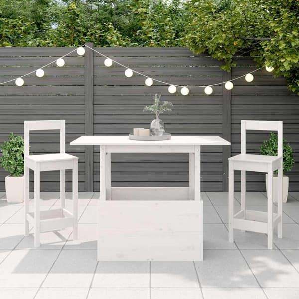 vidaXL havebord 100x50x75 cm massivt fyrretræ hvid