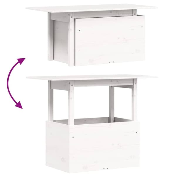 vidaXL havebord 100x50x75 cm massivt fyrretræ hvid