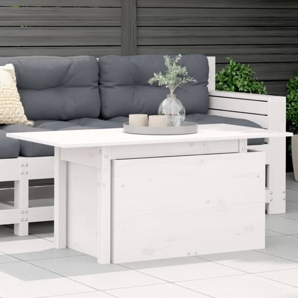 vidaXL havebord 100x50x75 cm massivt fyrretræ hvid