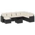 Miniatyrbillede 1 af 3: vidaXL sofasæt til haven 9 dele med hynder polyrattan sort
