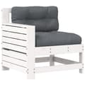 Miniatyrbilde 2 av 11: vidaXL Hagesofa med armlene og pute hvit heltre furu
