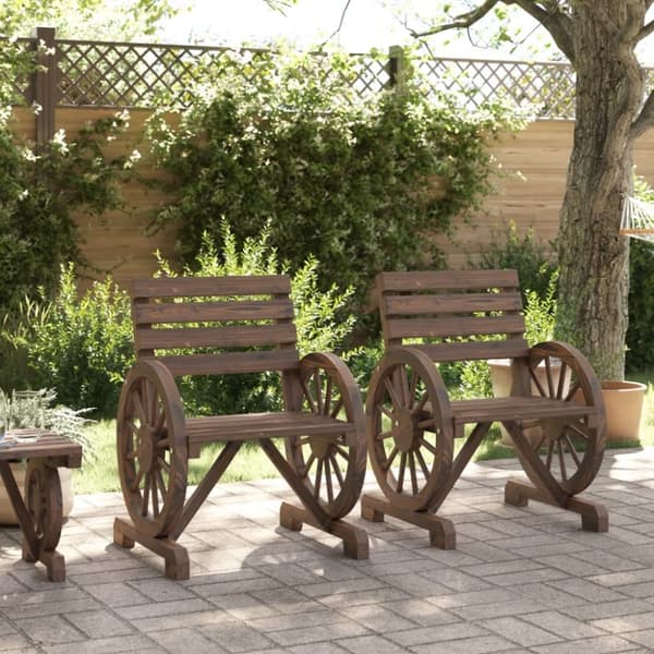 vidaXL Trädgårdsstolar 2 st 58x58x78,5 cm massiv furu
