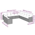 Miniatyrbillede 4 af 4: vidaXL loungesæt til haven 11 dele med hynder polyrattan brun