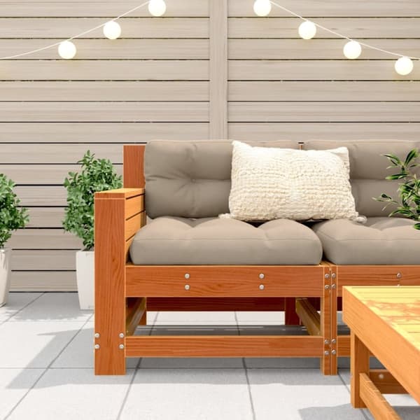 vidaXL Puutarhan sohvatuoli vahanruskea 69x62x70,5 cm täysi mänty