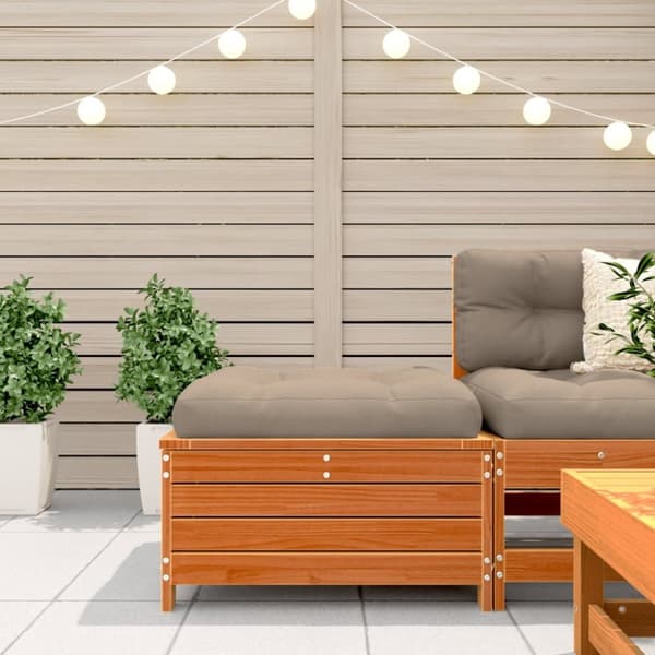 vidaXL Hagefotskammel voksbrun 62x63,5x32 cm heltre furu
