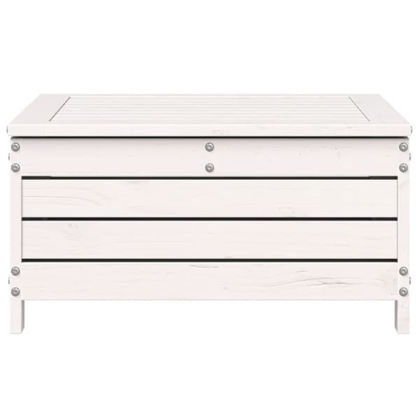 vidaXL Hagefotskammel hvit 62x63,5x32 cm heltre furu