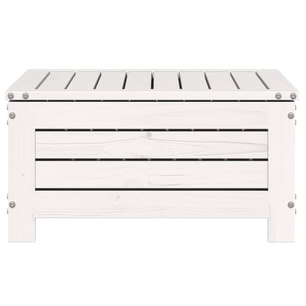 vidaXL Hagefotskammel hvit 62x63,5x32 cm heltre furu