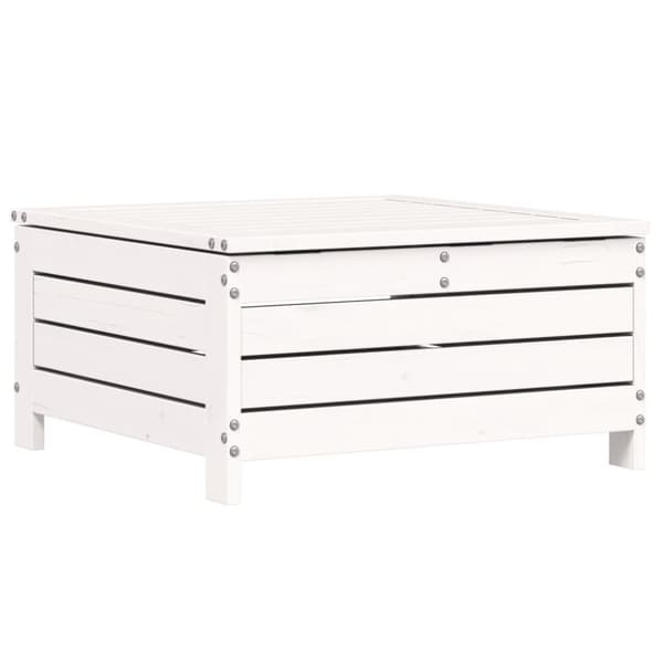 vidaXL Hagefotskammel hvit 62x63,5x32 cm heltre furu
