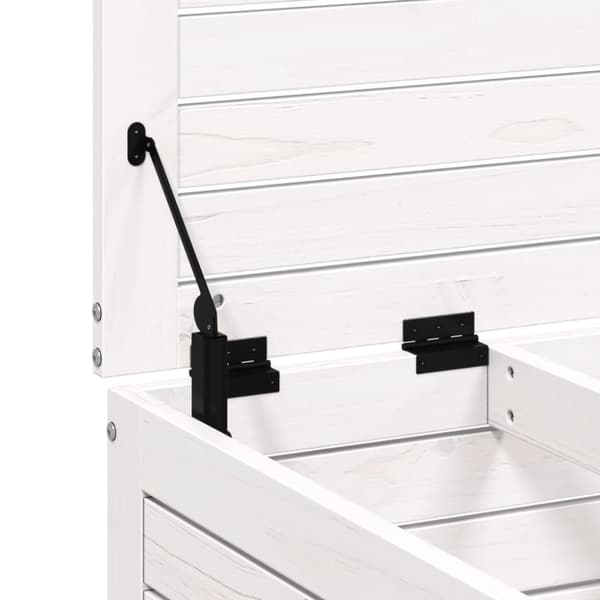 vidaXL Hagefotskammel hvit 62x63,5x32 cm heltre furu
