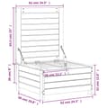 Miniatyrbilde 10 av 10: vidaXL Hagefotskammel hvit 62x63,5x32 cm heltre furu
