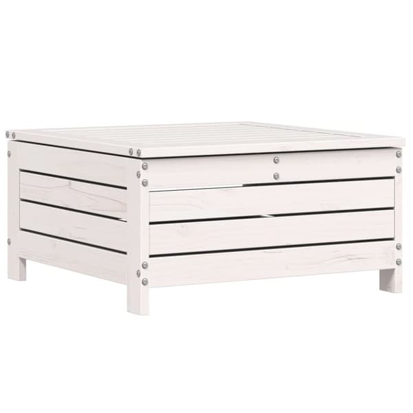 vidaXL Hagefotskammel hvit 62x63,5x32 cm heltre furu