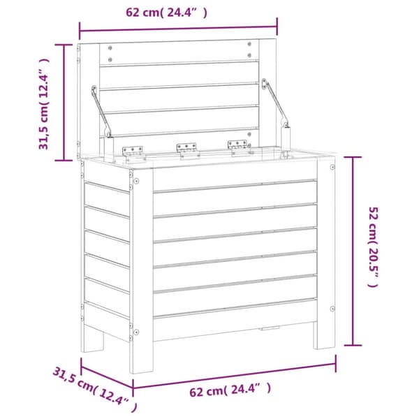 vidaXL Hagefotskammel 62x31,5x52 cm impregnert furu