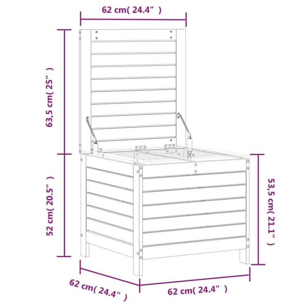 vidaXL Trädgårdspall 62x63,5x53,5 cm massiv furu
