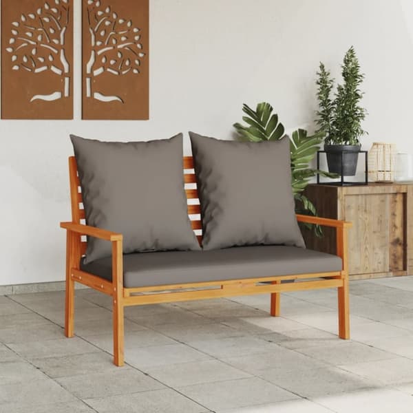 vidaXL Hagebenk med pute 120 cm heltre akasie