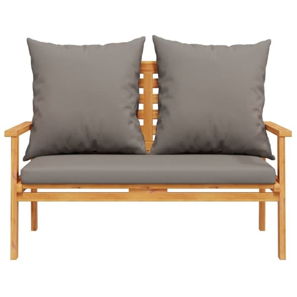 vidaXL Hagebenk med pute 120 cm heltre akasie