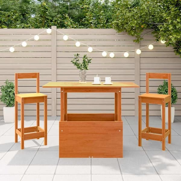 vidaXL Hagebord voksbrun 100x50x75 cm heltre furu