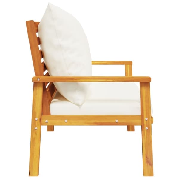 vidaXL Hagebenk med pute 120 cm heltre akasie