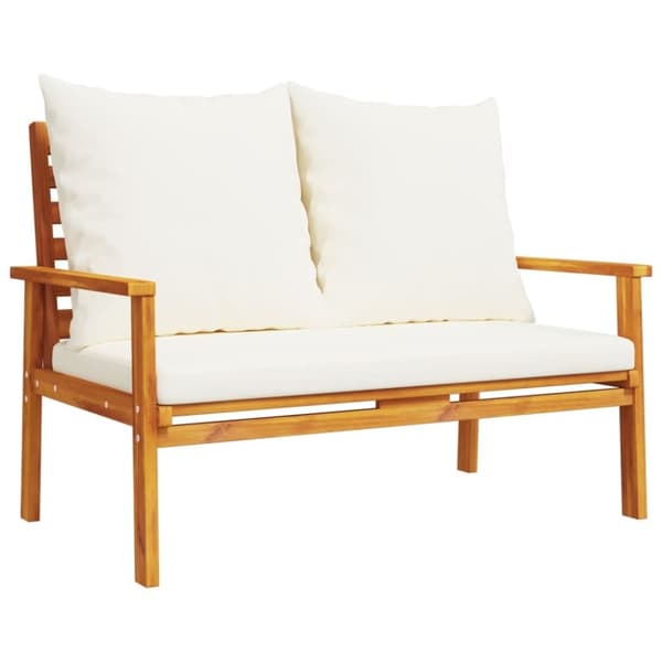 vidaXL Hagebenk med pute 120 cm heltre akasie