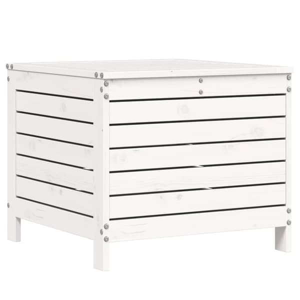 vidaXL Hagefotskammel hvit 62x63,5x53,5 cm heltre furu