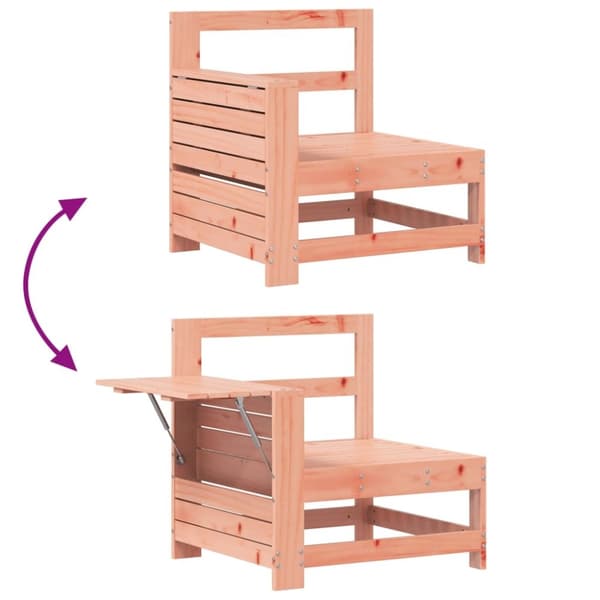 vidaXL Hagesofa med armlene og sidebord heltre douglasgran