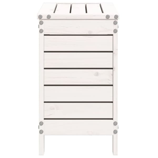 vidaXL Hagefotskammel hvit 62x31,5x52 cm heltre furu