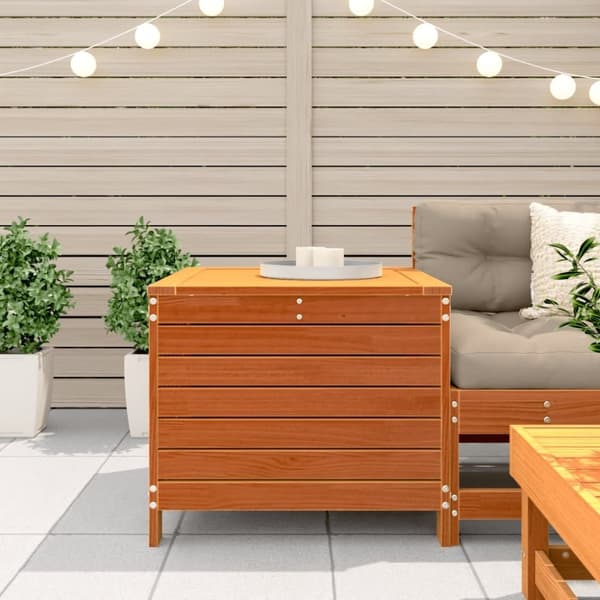 vidaXL Hagefotskammel voksbrun 62x63,5x53,5 cm heltre furu