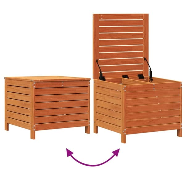 vidaXL Hagefotskammel voksbrun 62x63,5x53,5 cm heltre furu