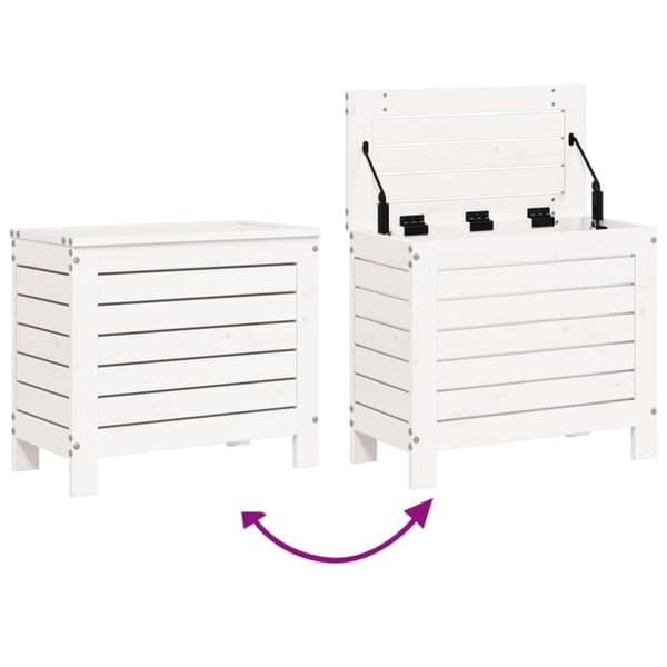 vidaXL haveskammel 62x31,5x52 cm massivt fyrretræ hvid