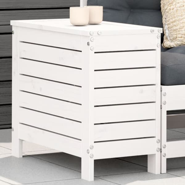 vidaXL haveskammel 62x31,5x52 cm massivt fyrretræ hvid